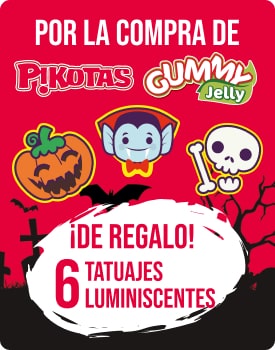 6 tatuajes luminiscentes de REGALO al comprar Pikotas o Gummy Jelly